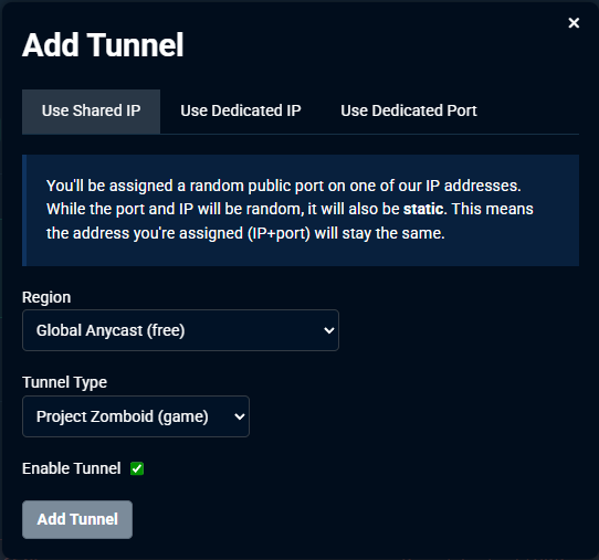 playit tunnel config